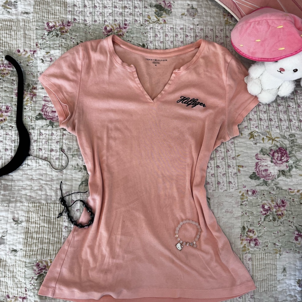 Tommy Hilfiger Light Pink V-Neck Tee